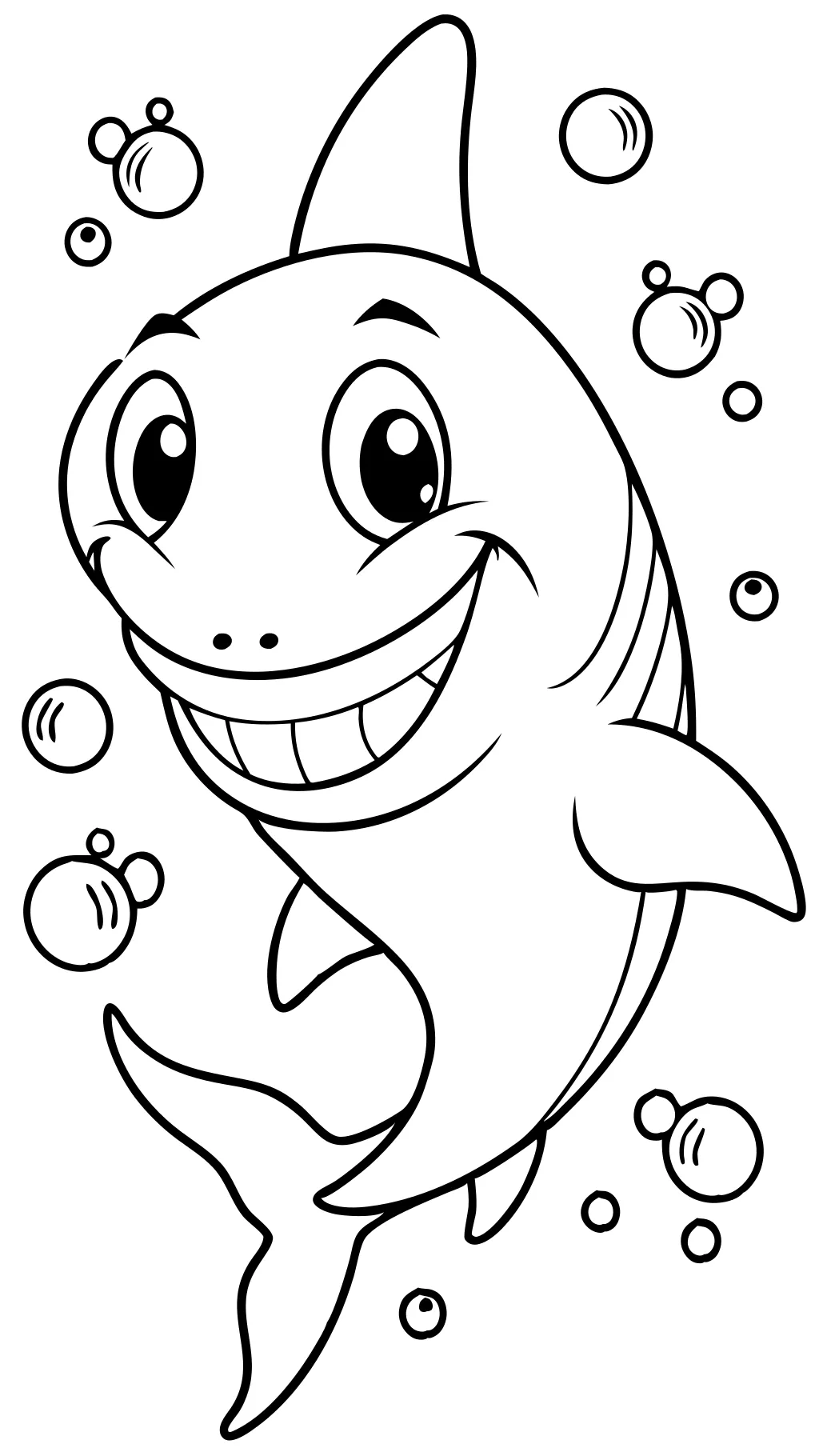 cute shark coloring page